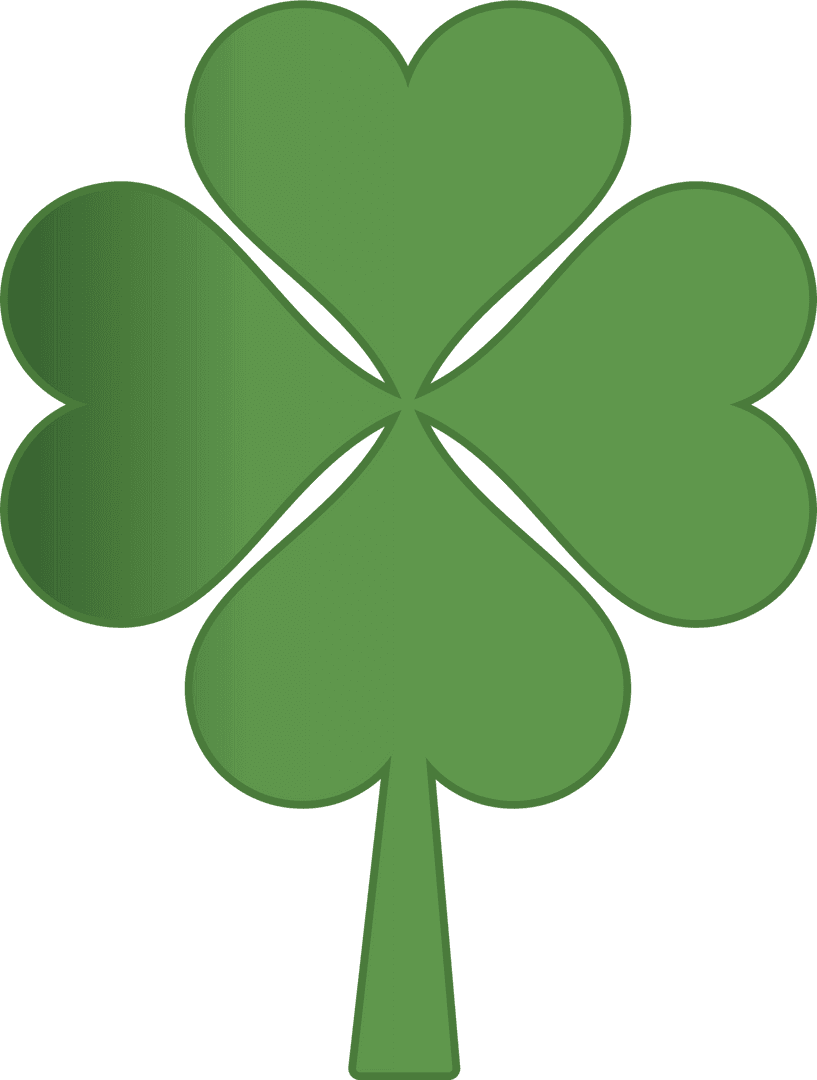 Green Shamrock Illustration On Transparent Background for St. Patrick's Day