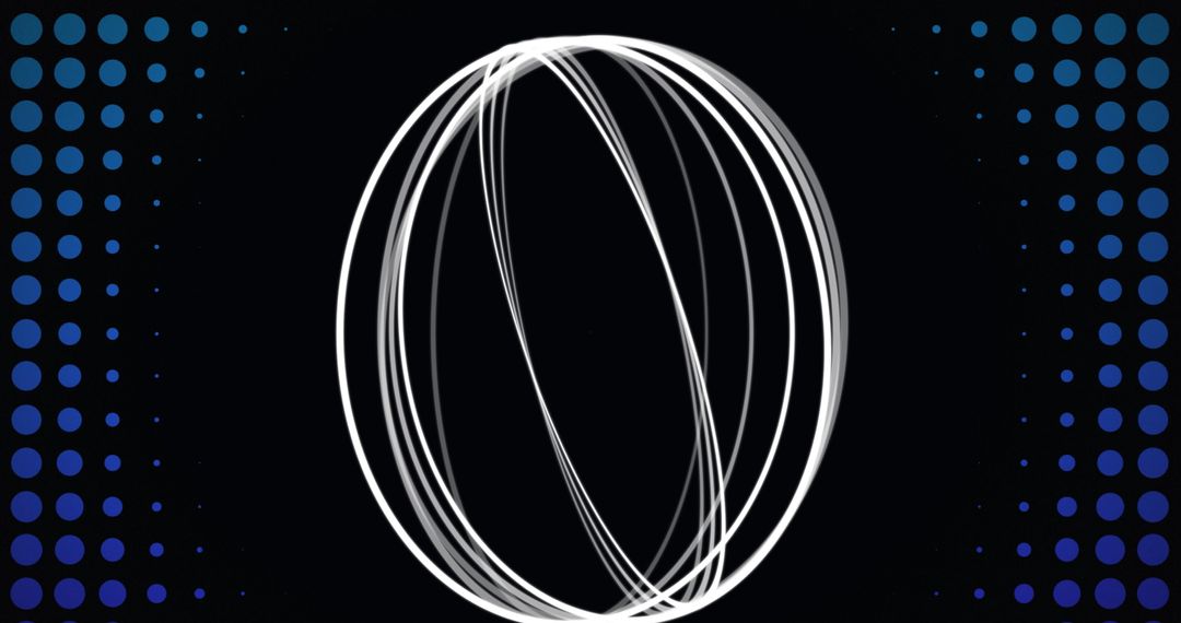 Mesmerizing Spinning White Rings with Digital Dots