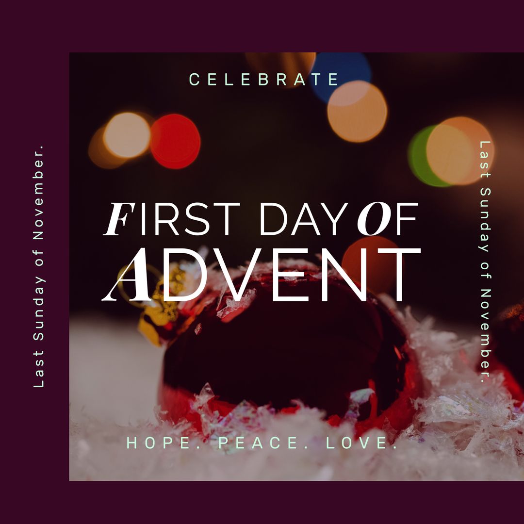 First Day of Advent Celebration Card with Festive Decorations