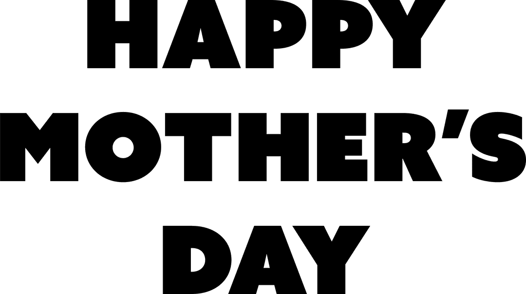 Happy Mother's Day Text in Elegant Script on Transparent