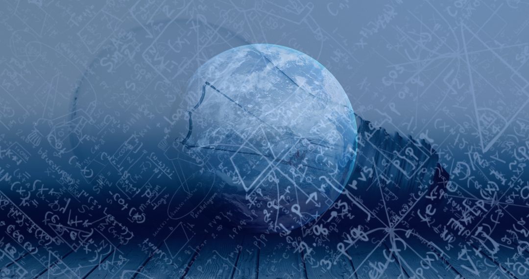 Earth Overlay with Complex Mathematical Formulas