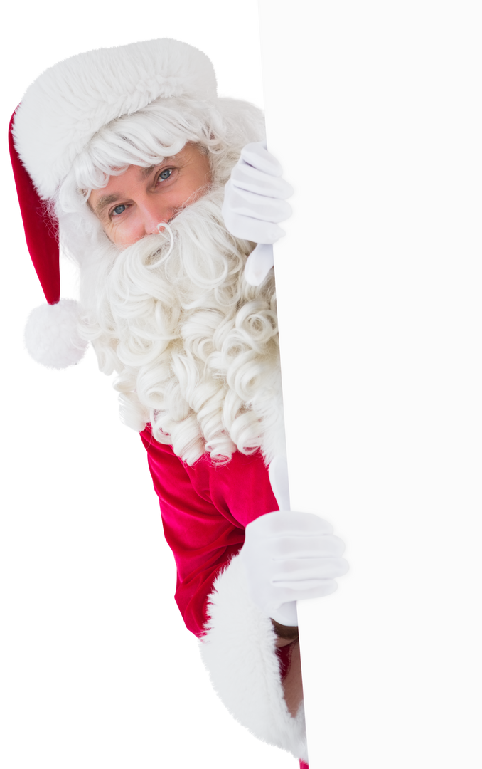 Transparent Santa Claus Holding Poster with Jolly Expression - Download Free Stock Images Pikwizard.com