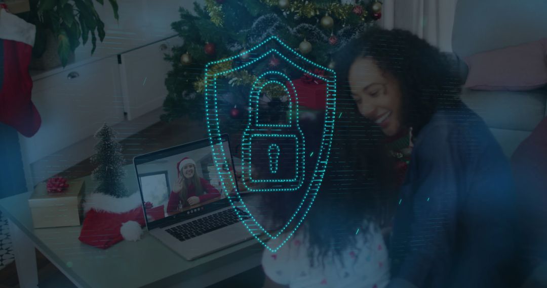 Festive Family Video Call with Digital Security During Holidays