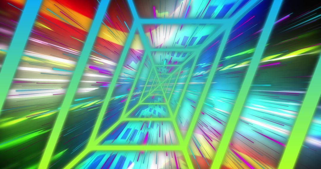 Futuristic Neon Shapes with Vibrant Light Trails