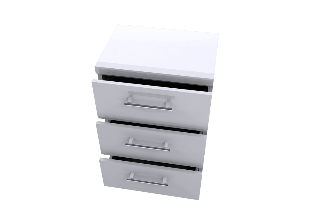Transparent Open Storage Drawers in White Finish
