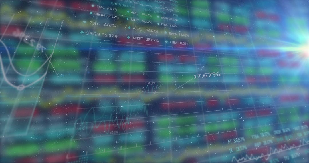 Holographic Financial Trading Board with Data Chart