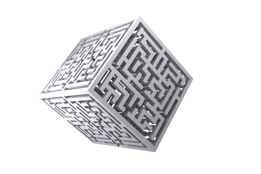 Insulated Transparent Cube with Labyrinth Design - Download Free Stock Images Pikwizard.com