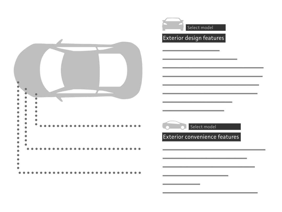 Transparent Car Specifications Design Diagram