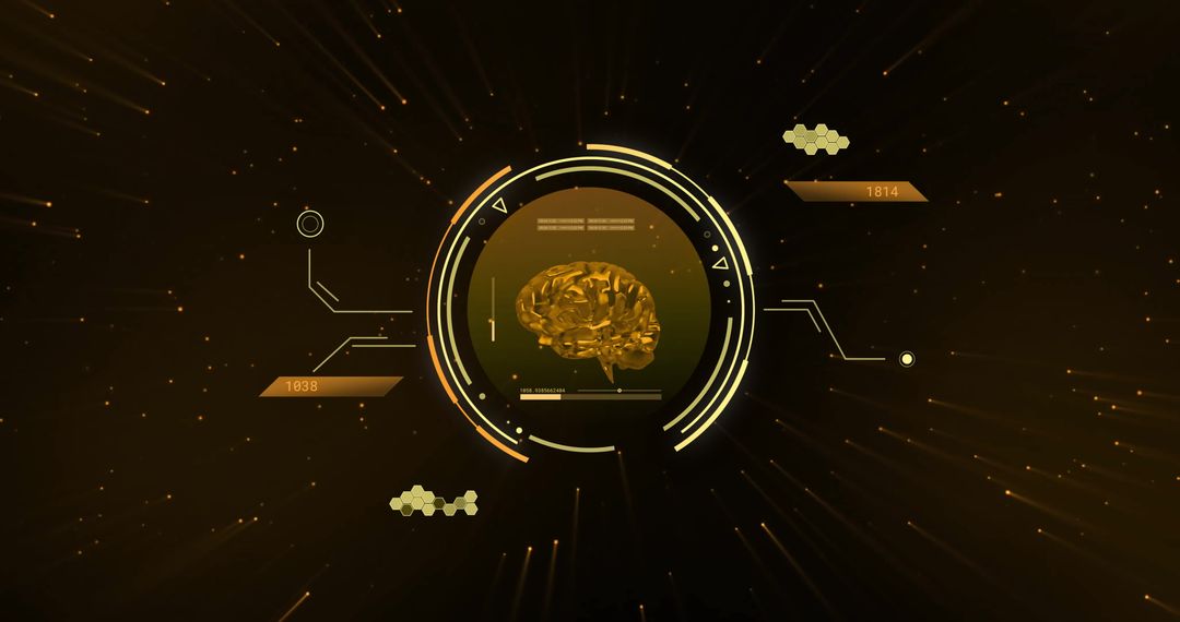 Futuristic Digital Brain Technology Data Connections