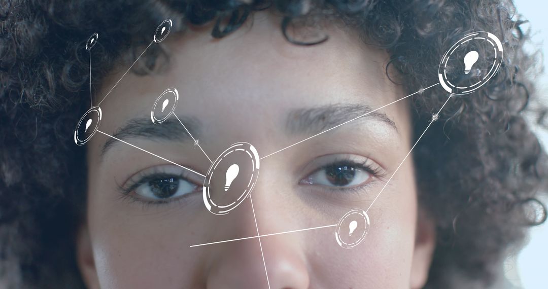 Innovative Businesswoman with Vision and Technology Overlay