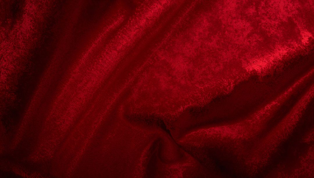 Deep Crimson Velvet Fabric Showing Rich Texture, Soft Luster and Elegant Draping