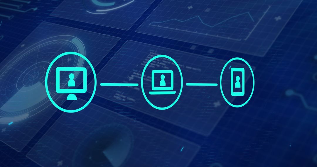 Digital Media Interface Over Analyzed Data Background