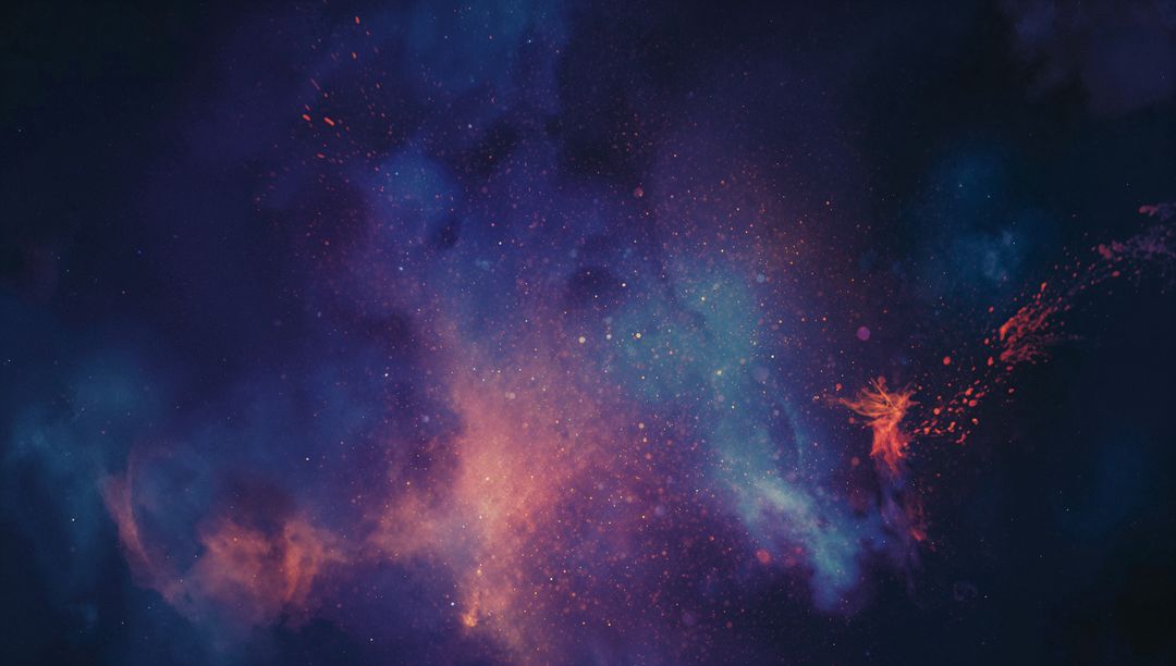 Vibrant Cosmic Swirl in Deep Space with Nebula and Stars