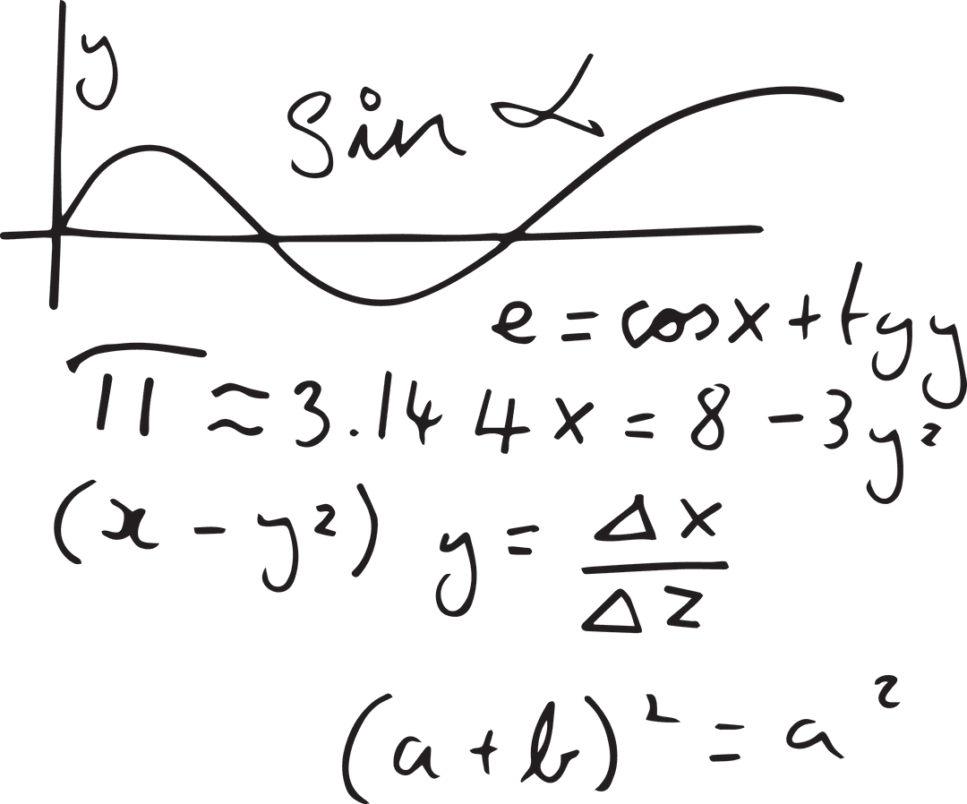Vector Illustration Mathematical Formula Equations Transparent Background