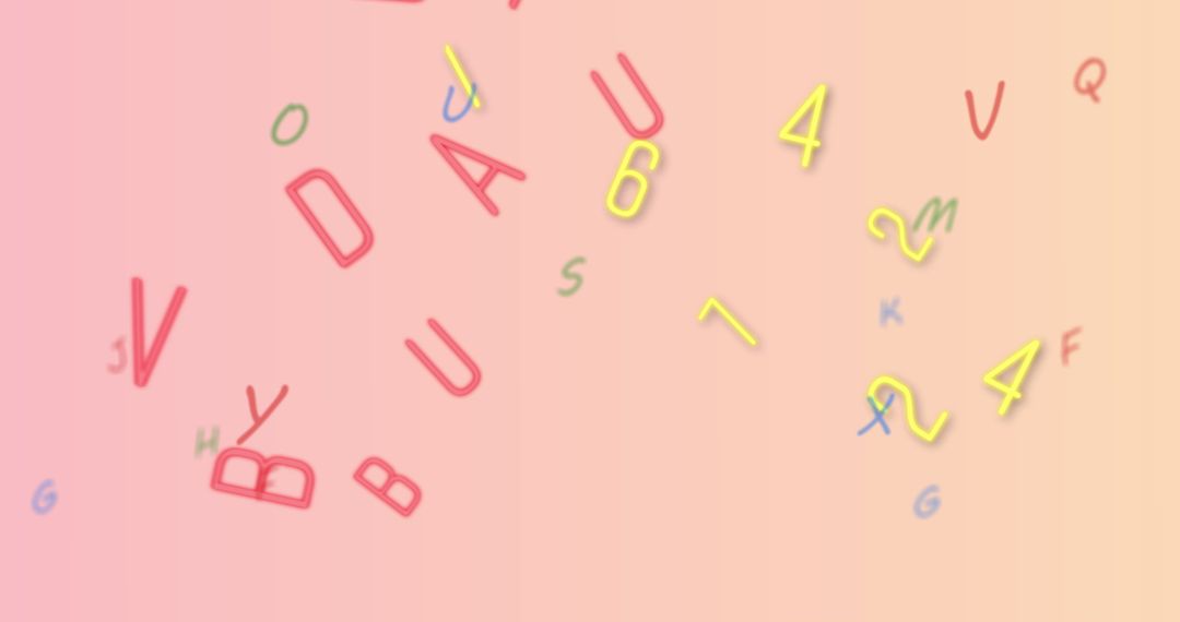 Floating Letters and Numbers Over Gradient Background - Free Images, Stock Photos and Pictures on Pikwizard.com