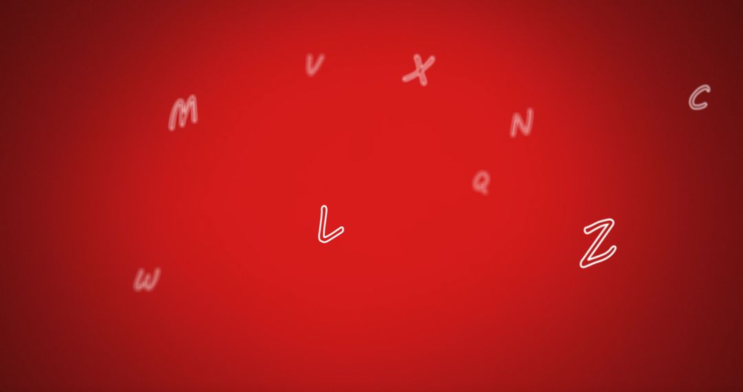 Floating Alphabet Letters on Vibrant Red Background