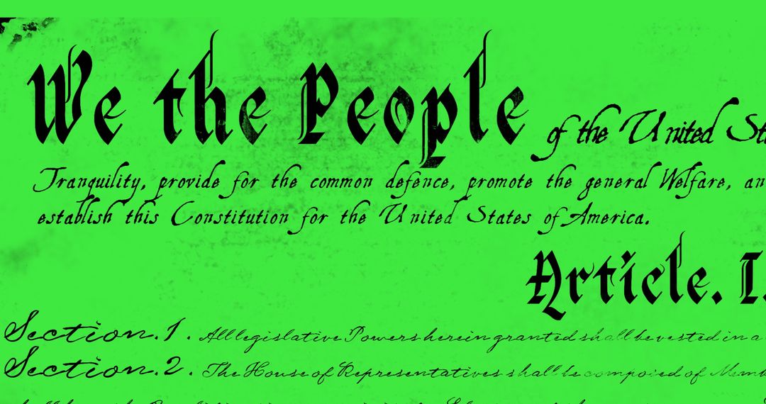 Digital Animation of US Constitution on Green Background - Free Images, Stock Photos and Pictures on Pikwizard.com