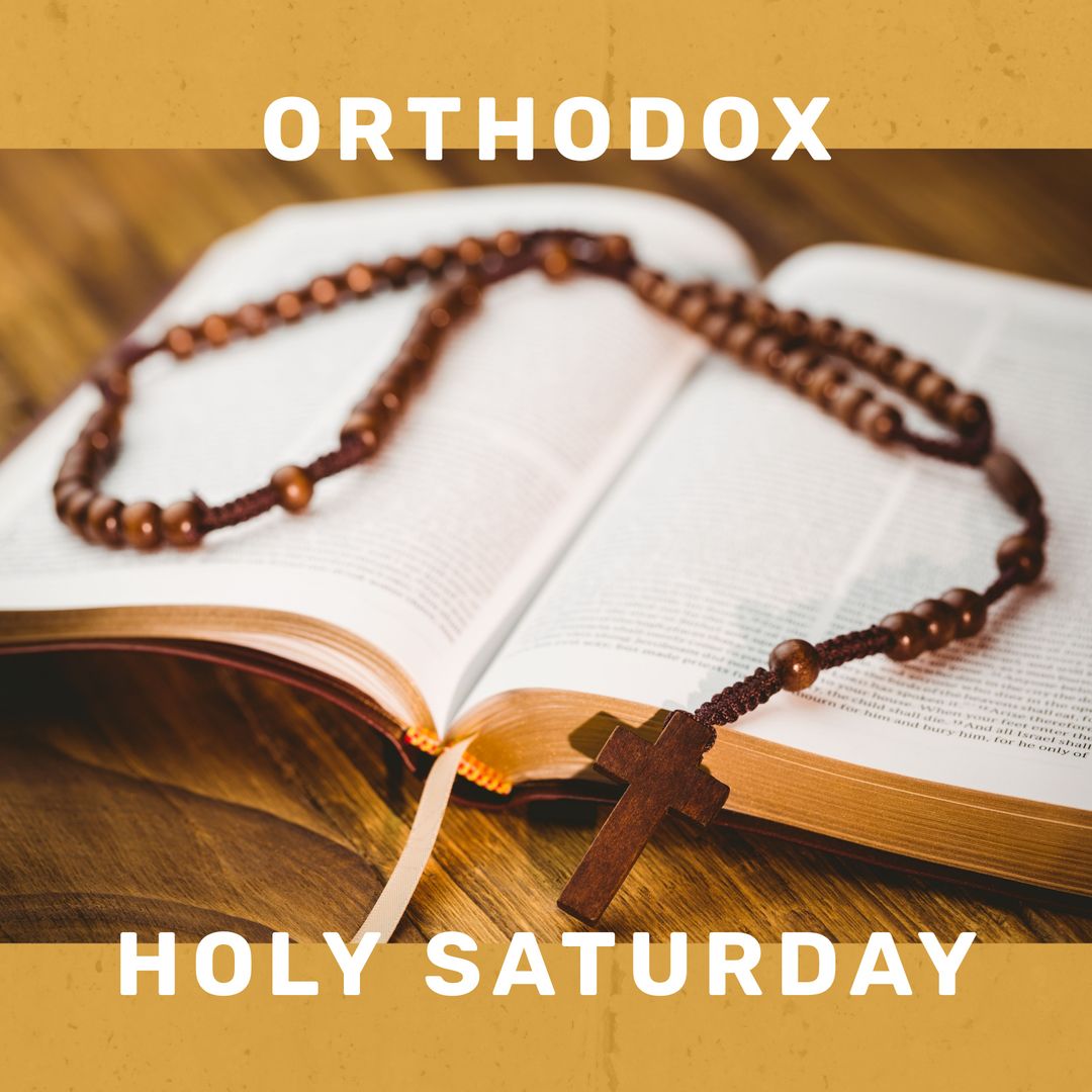 Open Bible with Wooden Rosary on Orthodox Holy Saturday - Download Free Stock Templates Pikwizard.com