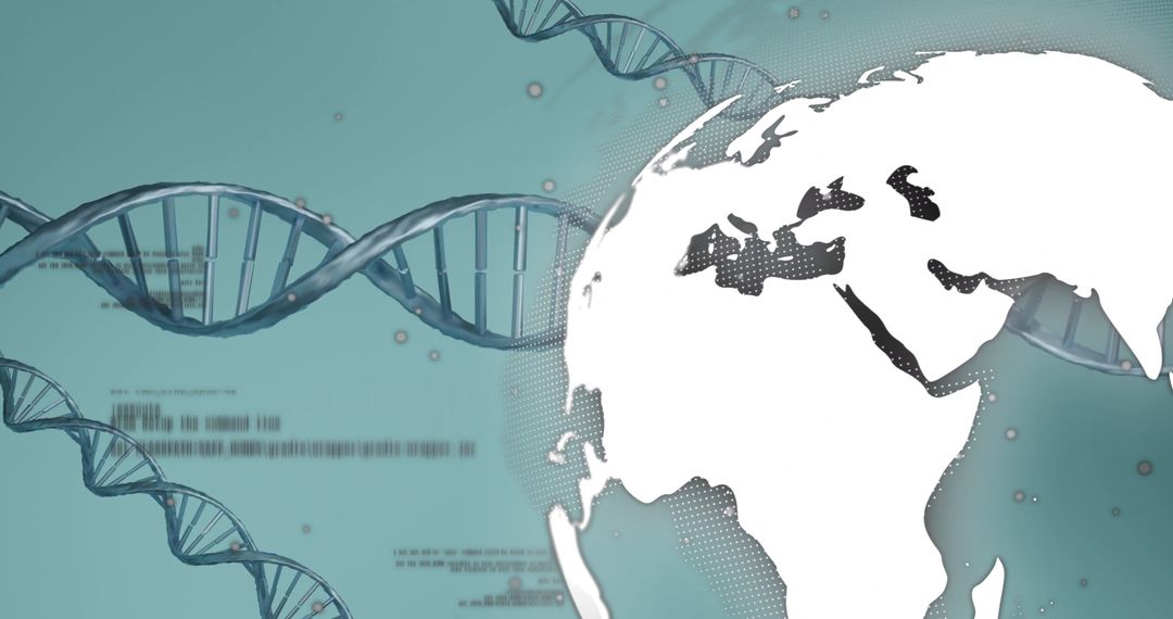 Abstract DNA Helix and Globe Digital Interface Concept