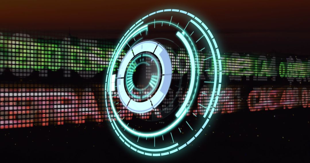 Digital Hologram Display on Financial Data Background