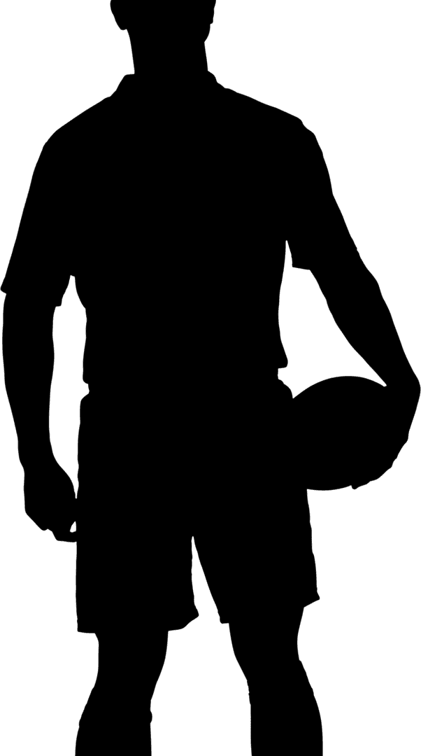 Transparent Rugby Player Holding Ball with Firm Grip