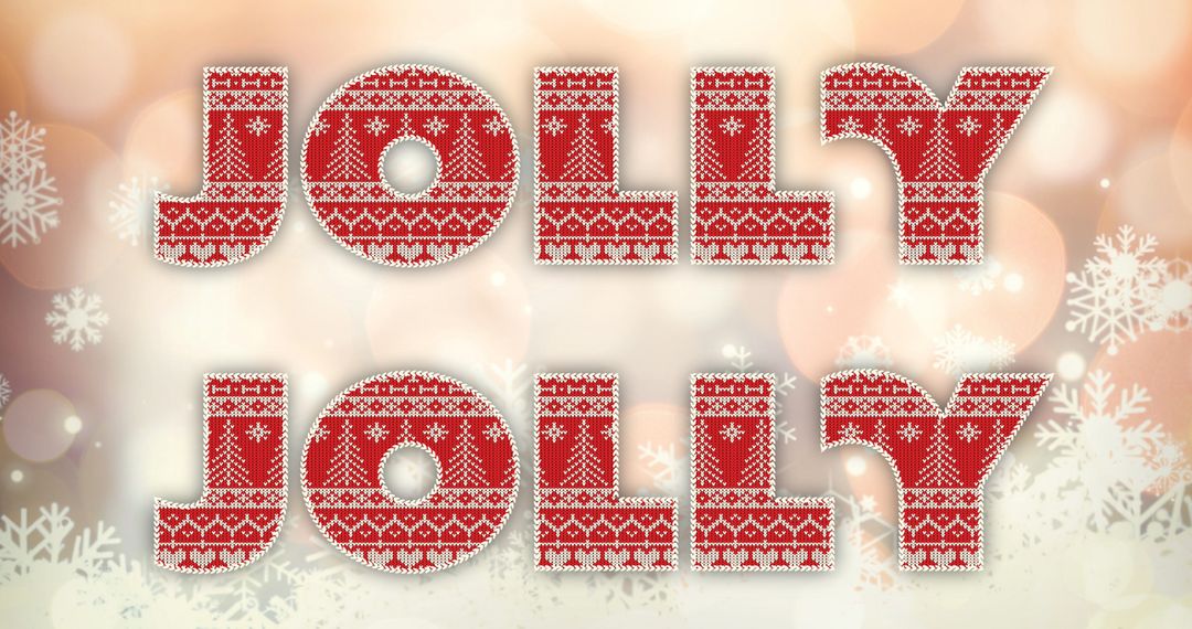 Jolly Festive Christmas Text with White Snowflake Background