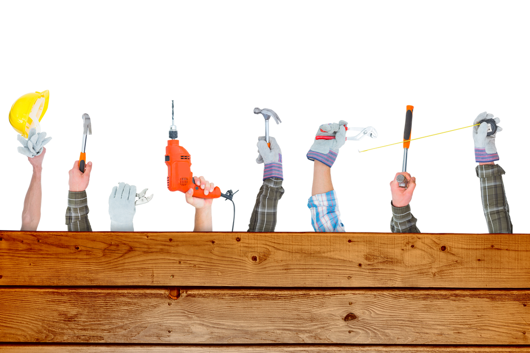 Hands Holding Tools for Construction Isolated on Transparent Background, Vector Illustration - Download Free Stock Images Pikwizard.com