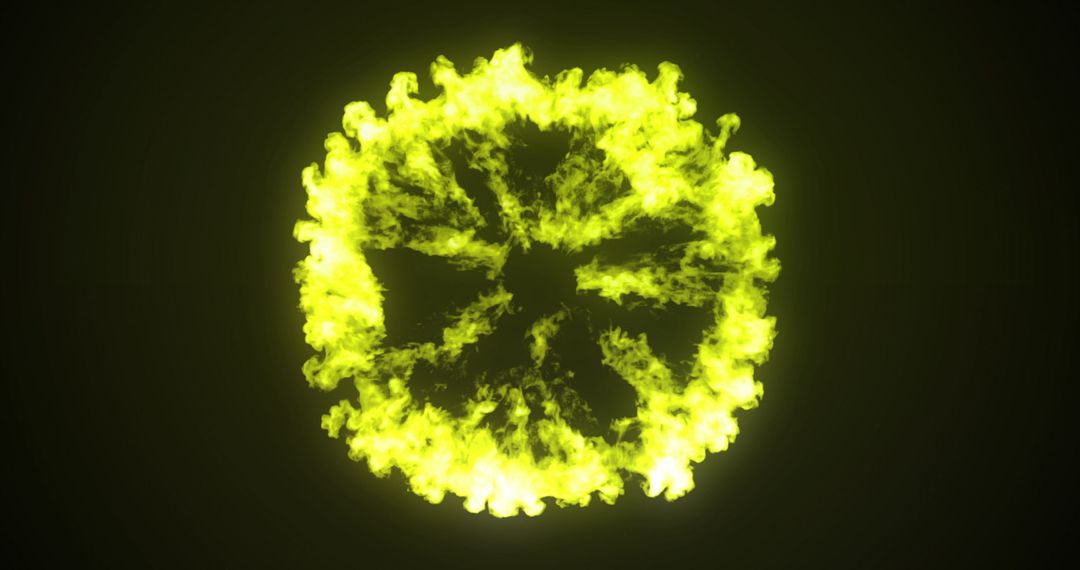 Dynamic Glowing Fire Burst on Dark Background