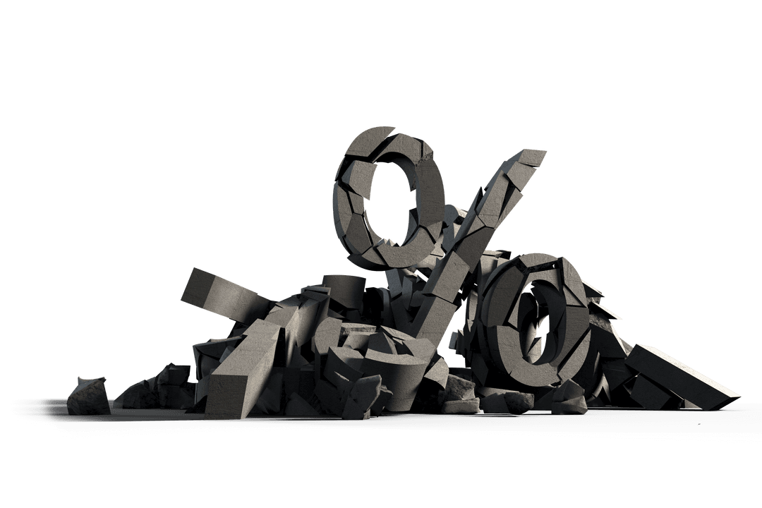 Transparent Background Broken Percent Symbol Vector Illustration