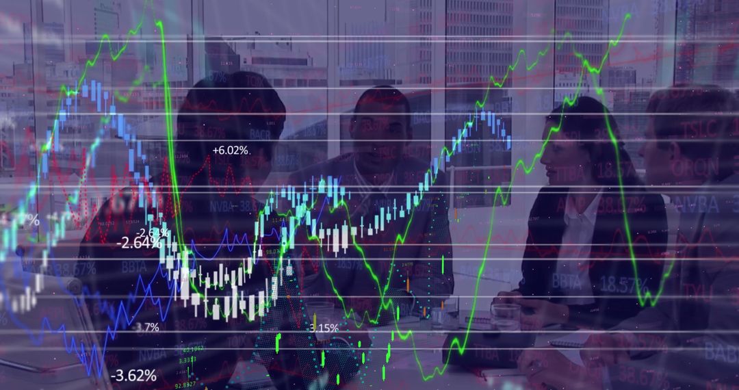 Financial Analysis Team Collaborating on Market Trends