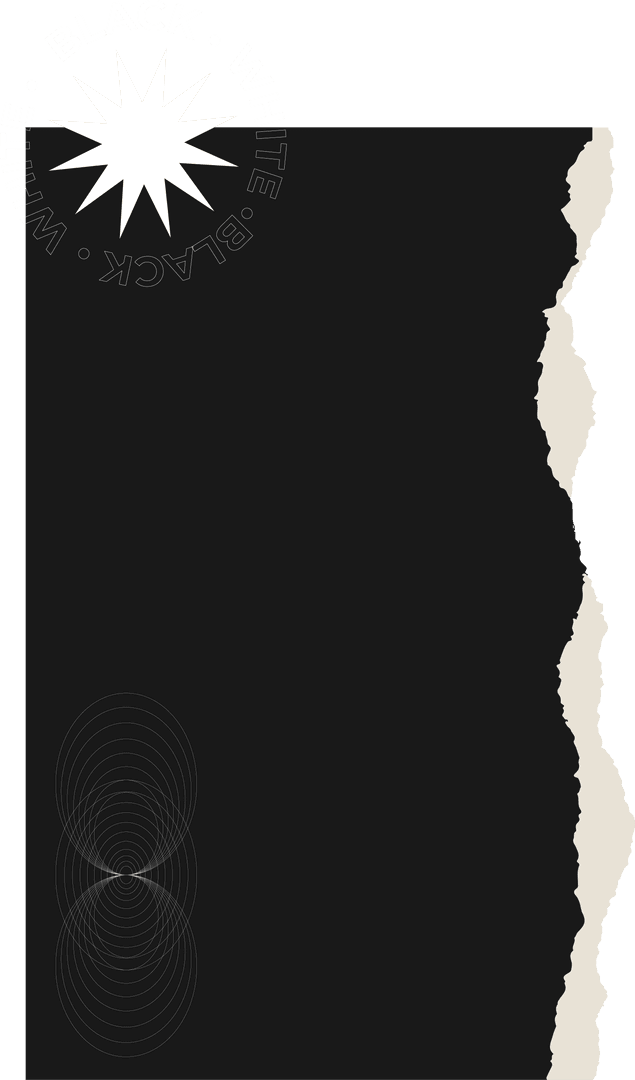 Abstract Black Panel with Torn Edge and Transparent Elements