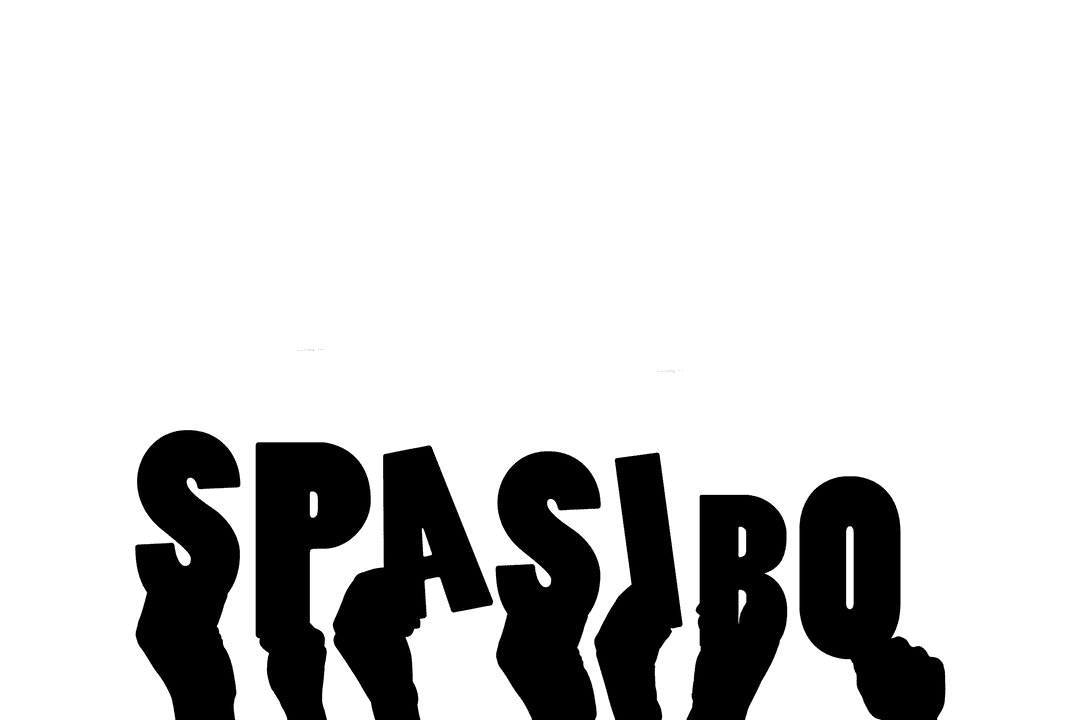 Transparent Hands with Spasibo Text Communicating Gratitude