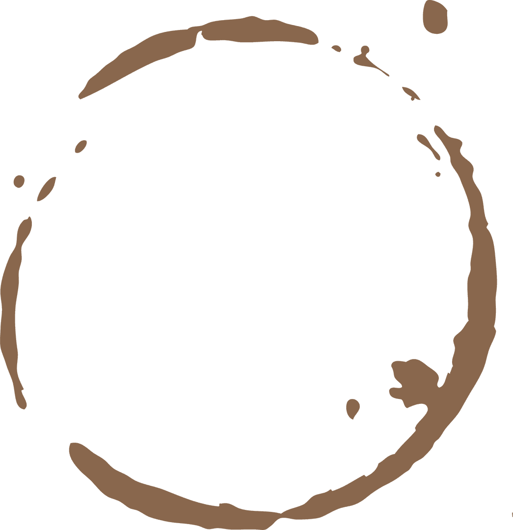 Abstract Transparent Brown Coffee Stain Ring Graphic