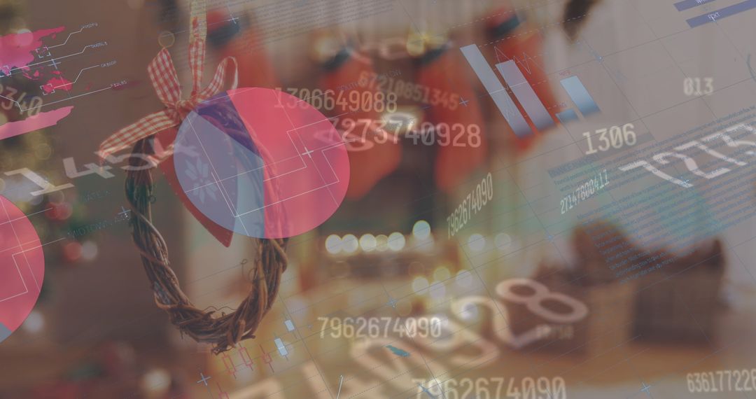 Holiday Themed Financial Data Visualization with Festive Decorations
