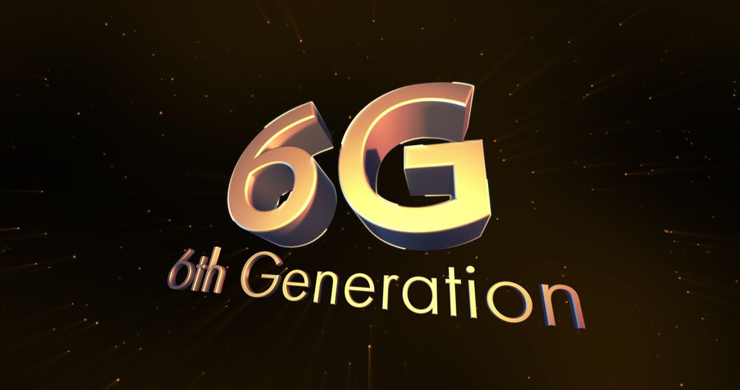 Futuristic 6G Text Glowing in Digital Space