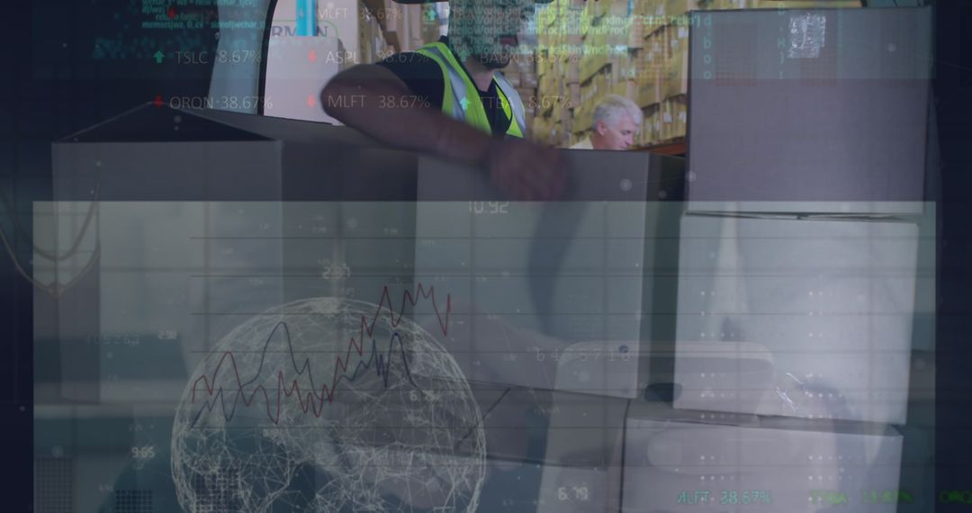 Digitally Enhanced Logistics with Delivery Worker Stacking Boxes