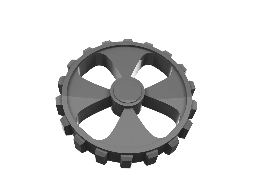 Abstract Grey Gear Illustration on Transparent Background