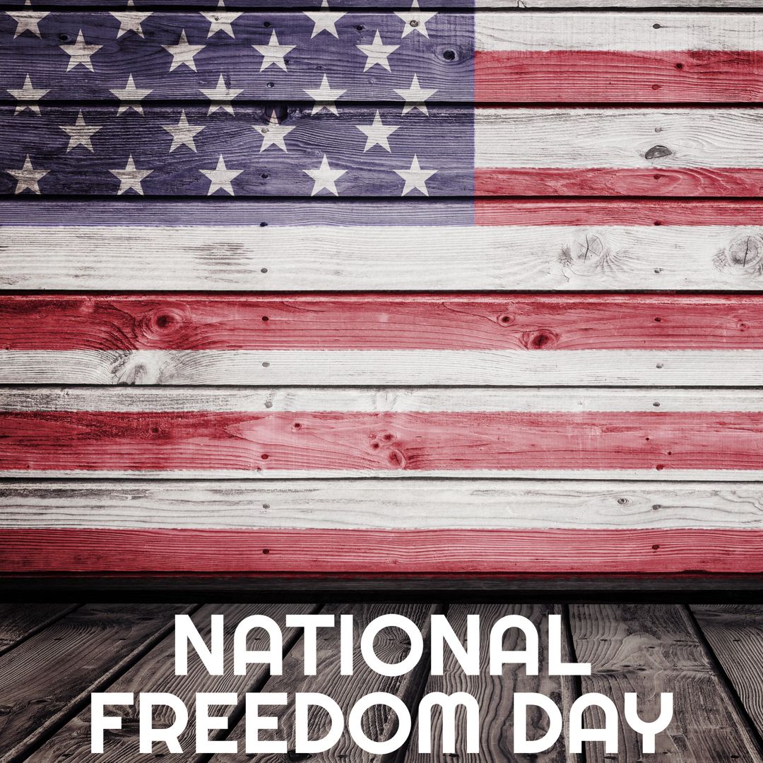 Rustic American Flag Celebrating National Freedom Day