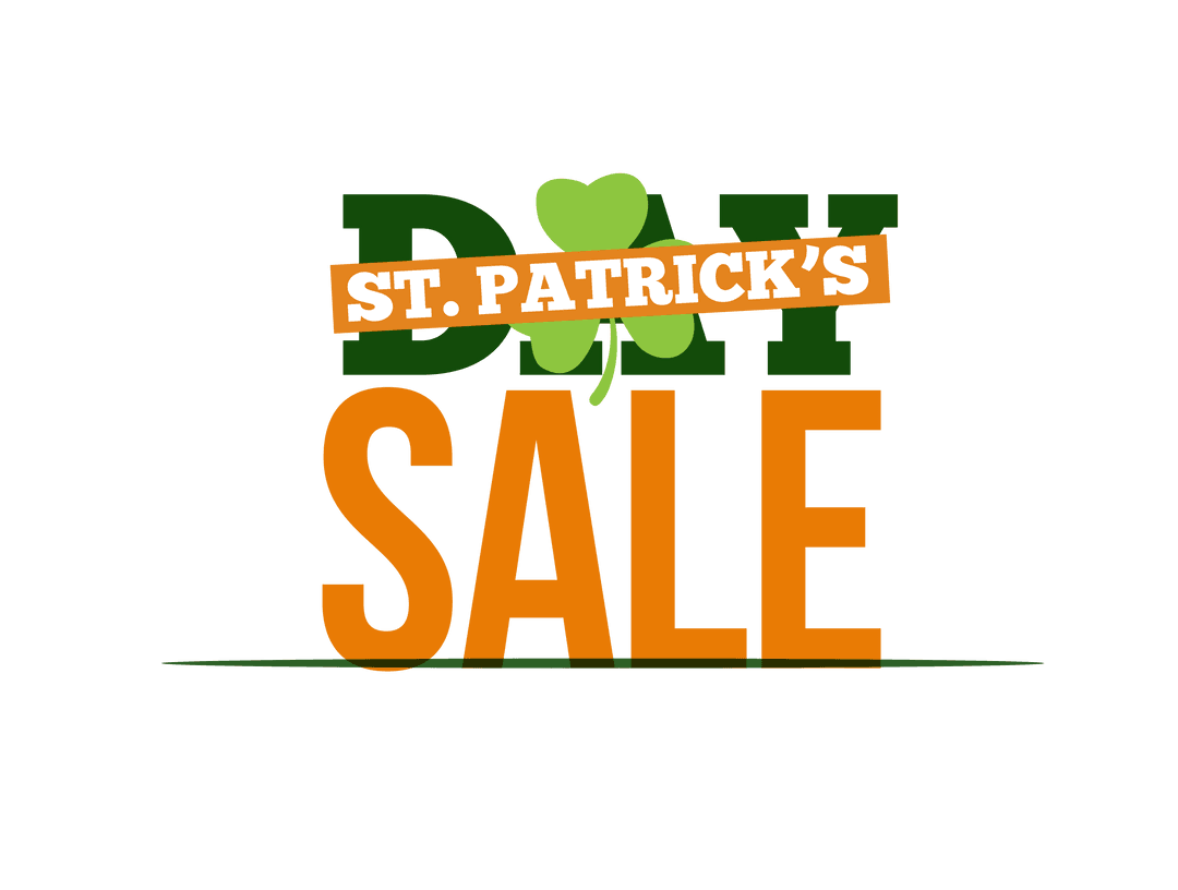 Transparent St. Patrick's Day Sale Illustration with Clover