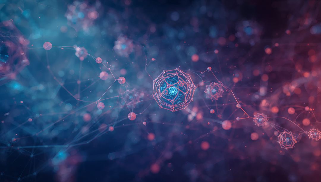 Futuristic Network Connection with Glowing Central Node