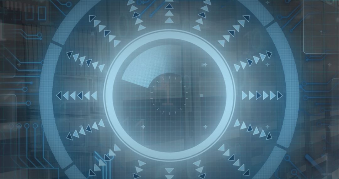 Futuristic Digital Interface Overlayers Data Servers