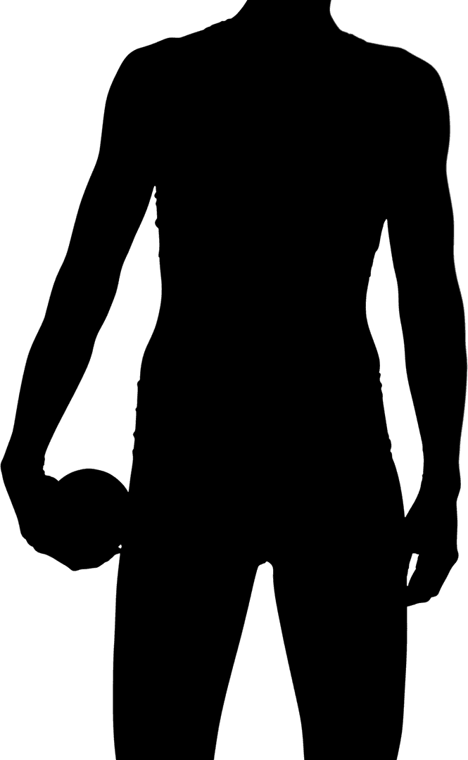 Silhouette of Active Woman on Transparent Background