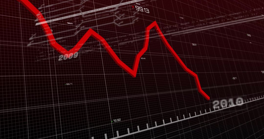 Stock Market Decline Data Analysis on Dark Grid Background
