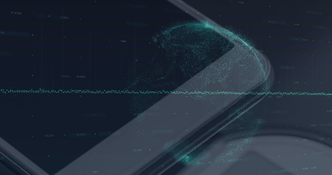 Digital Network Globe Hovering Above Smartphone