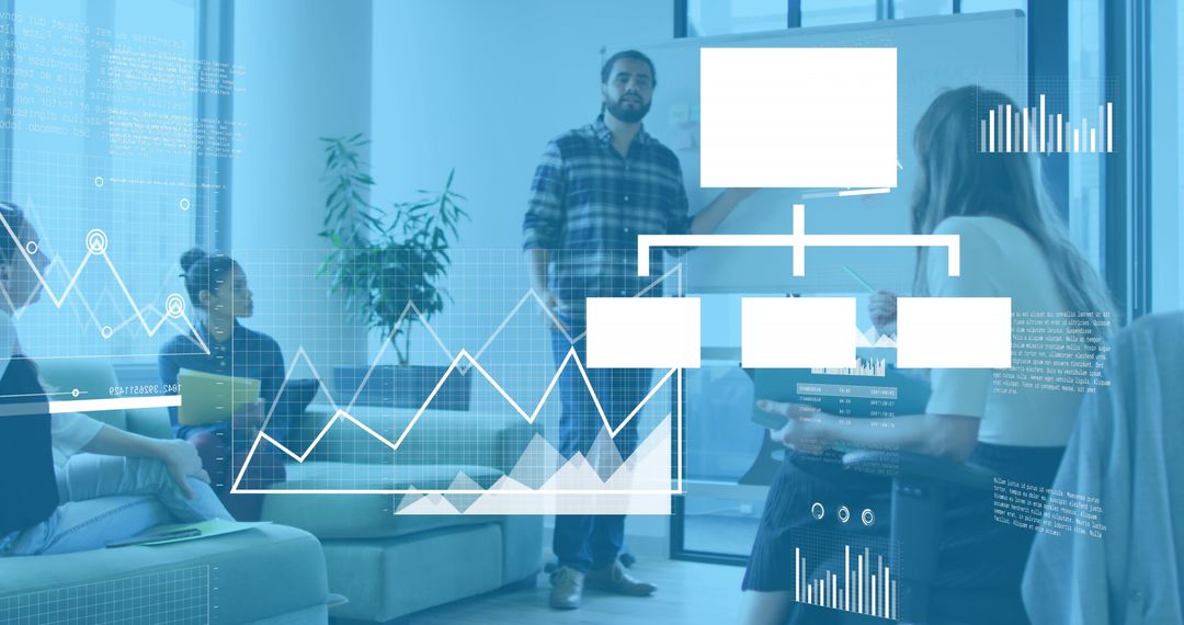 Diverse Team Collaborating on Business Strategy Using Technology