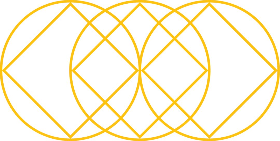 Yellow Geometric Abstract Design on Transparent Background