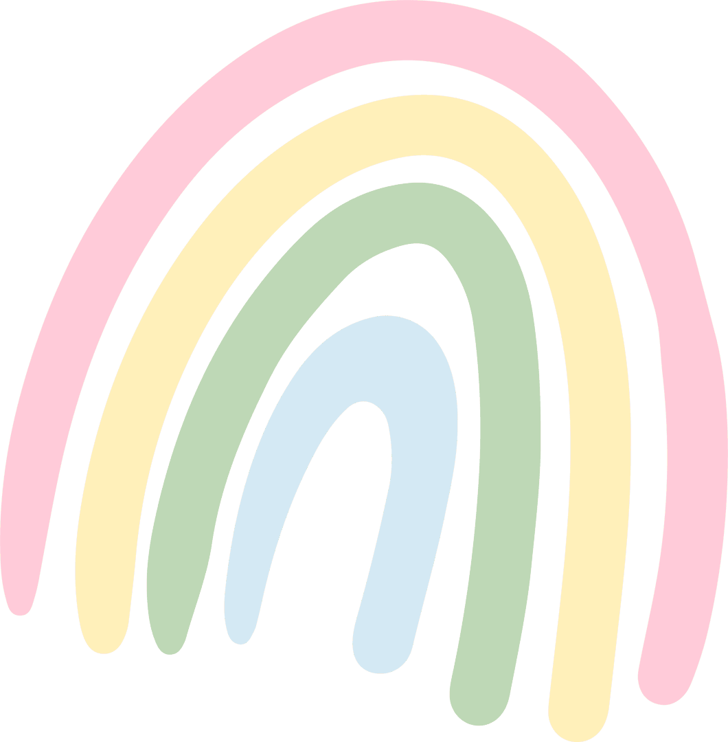 Pastel Rainbow Abstract Design on Transparent Background