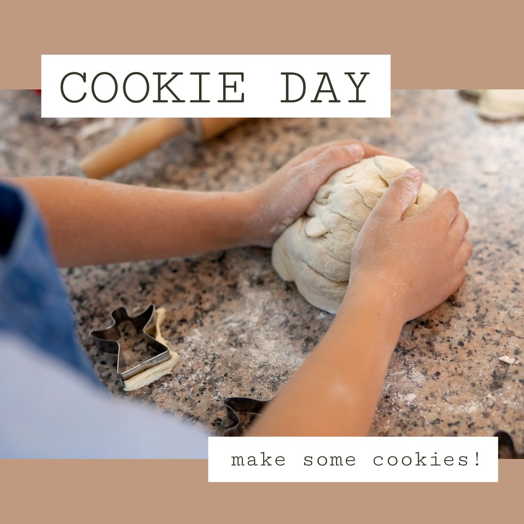 Boy Kneading Cookie Dough on Cookie Day - Download Free Stock Templates Pikwizard.com