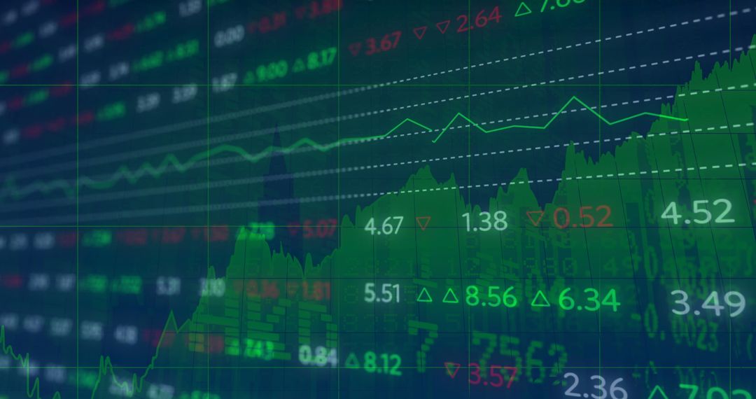 Stock Market Graph Overlay with Digital Interface Effects