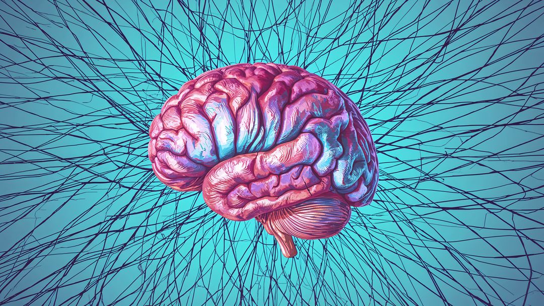 Glowing Neural Network Brain with Radiating Connections